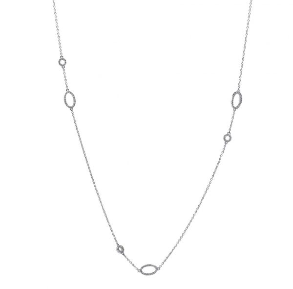 , Diamond Oval + Circle Diamond Necklace
