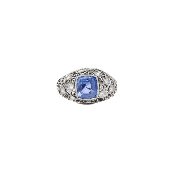 , Antique No Heat Sapphire Ring