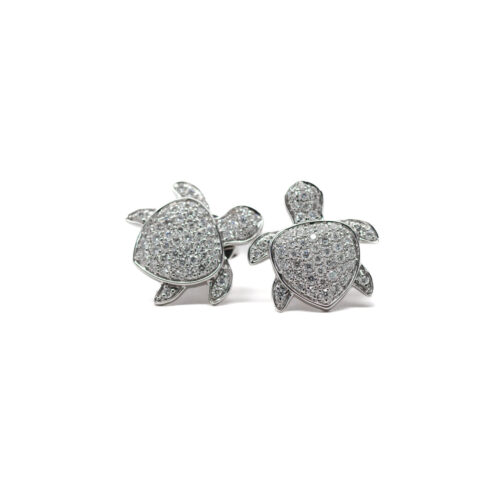 diamond sea turtle earrings