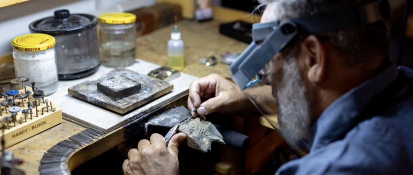 Ian crafting jewelry