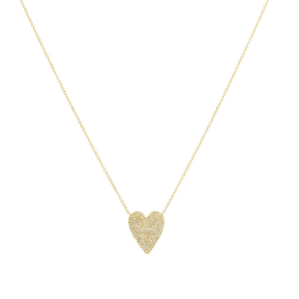, Pave Diamond Heart Necklace