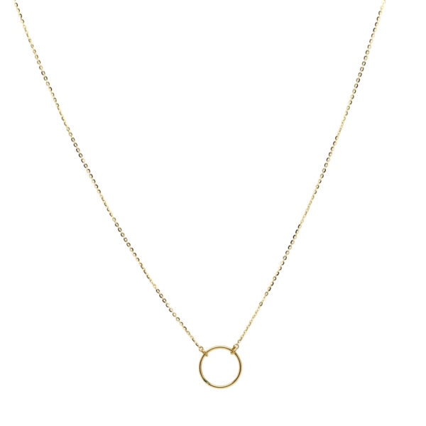 , Yellow Gold Circle Necklace