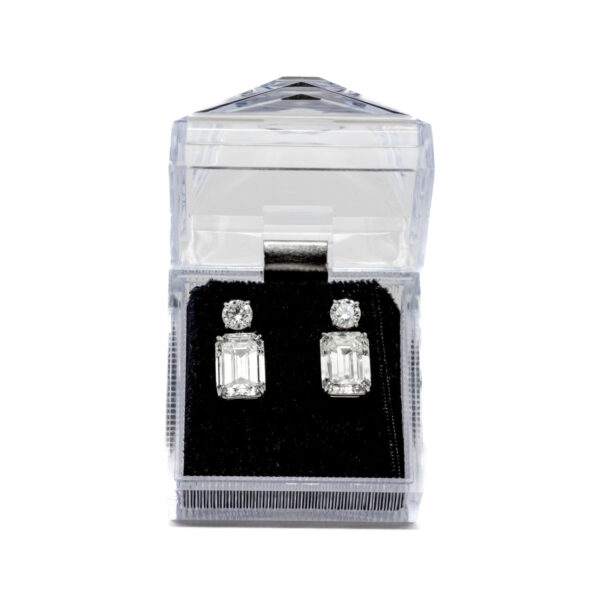 , Emerald Cut GIA Certified Diamond Earrings