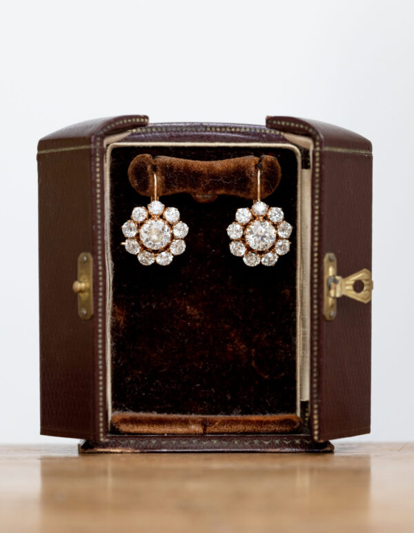 , Old European Cut Diamond Earrings with Conversion Jacket