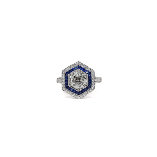, Diamond + Sapphire Ring