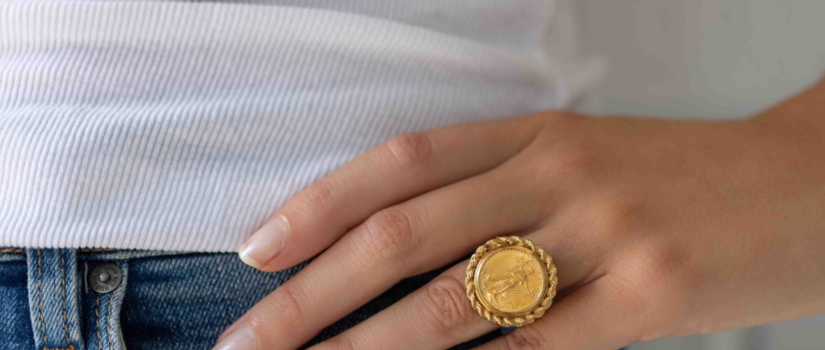 Round Cz 916 GOLD COIN RING WITH DIAMONDS, Weight: 4 Gram at Rs 45000 in  Surat