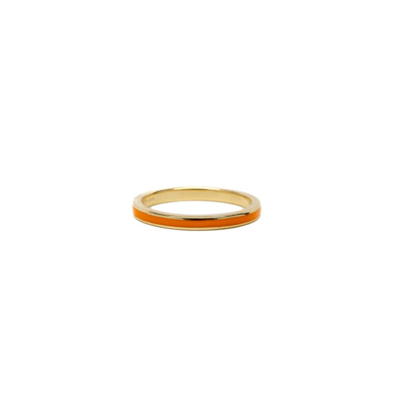 , Orange Enamel Ring