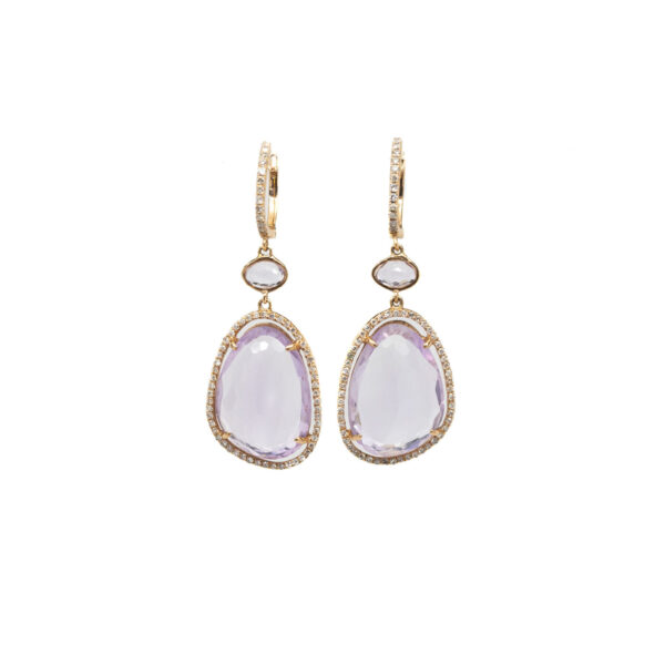 , Pink Sapphire Dangle Earrings