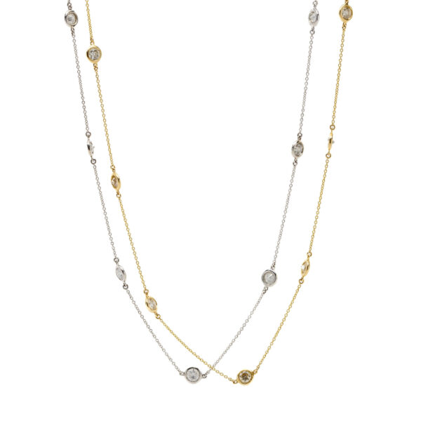 , Two Tone Diamonds by the Yard Necklace