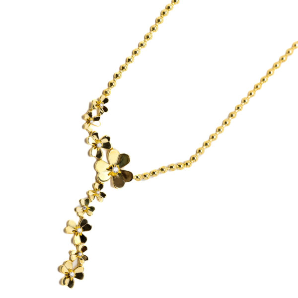 , Diamond Flower Drop Necklace