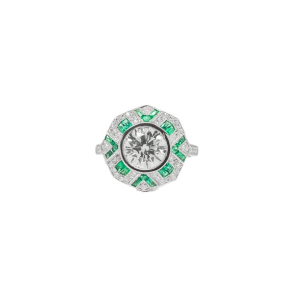 , Diamond + Emerald Ring