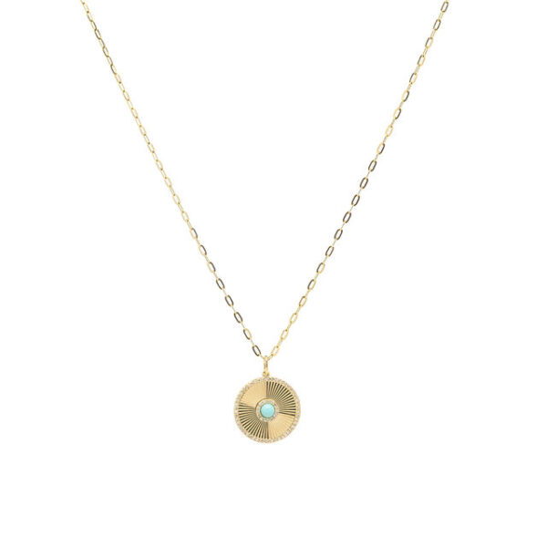 , Disk Turquoise Necklace