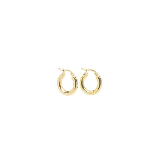 , Puffy Yellow Gold Hoops