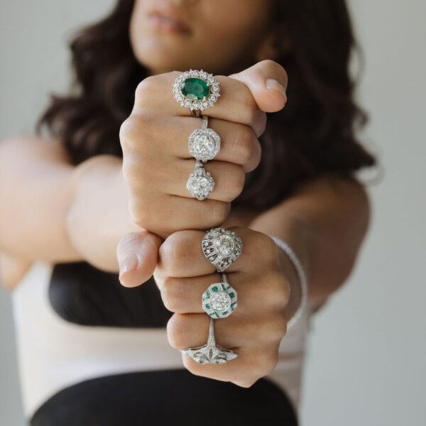 , Fancy Halo Diamond Engagement Ring