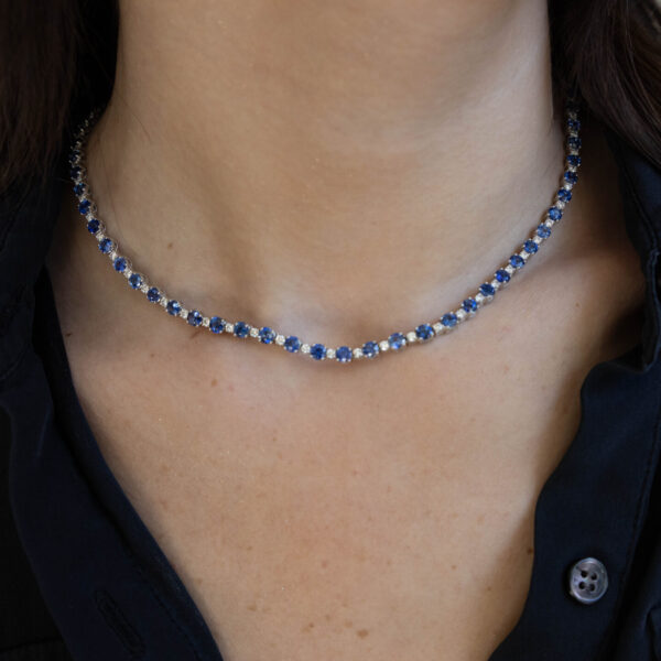 , Sapphire + Diamond Necklace