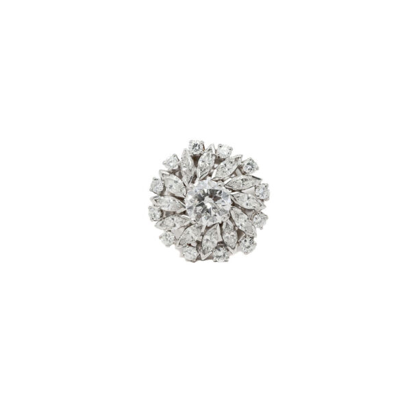 , Diamond Cluster Cocktail Flower Ring