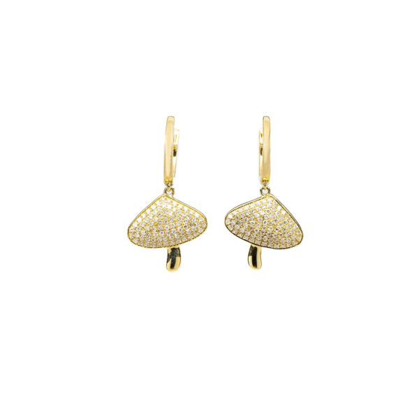 , Diamond Mushroom Earrings