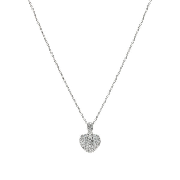 , Pave Diamond Heart Necklace
