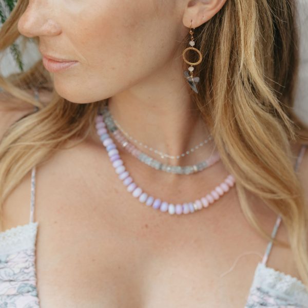 , Lavender + Pink Opal Bead Necklace