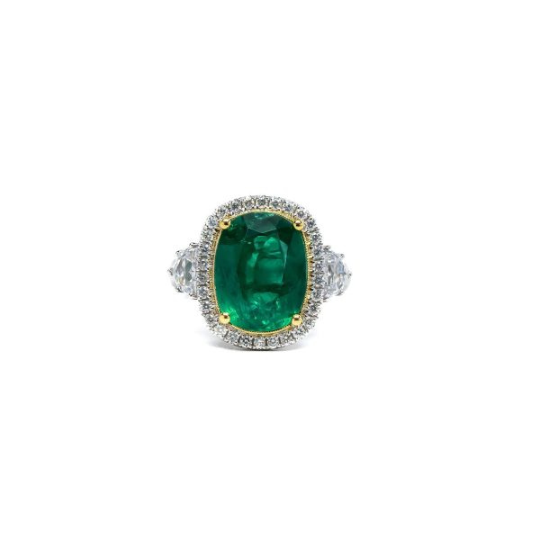 , 6 CT Emerald + Diamond Ring