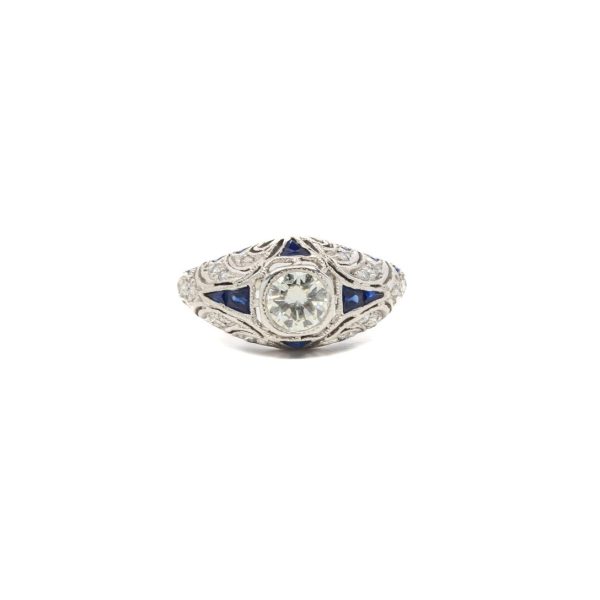 , Vintage Diamond + Sapphire Ring