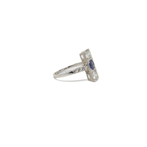 , Estate Diamond + Sapphire Ring