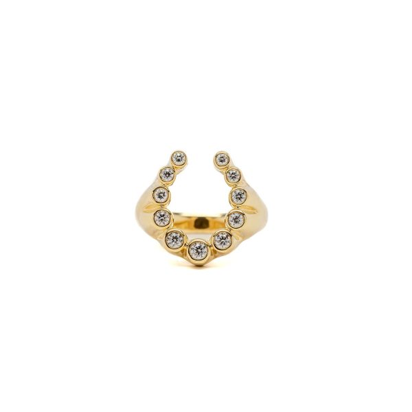 , Horseshoe Ring with Diamonds