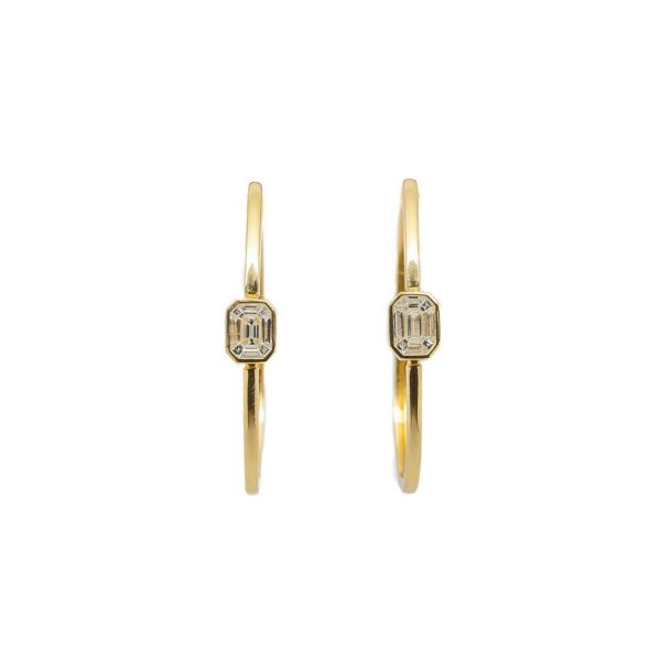 , Doves Diamond Hoop Earrings