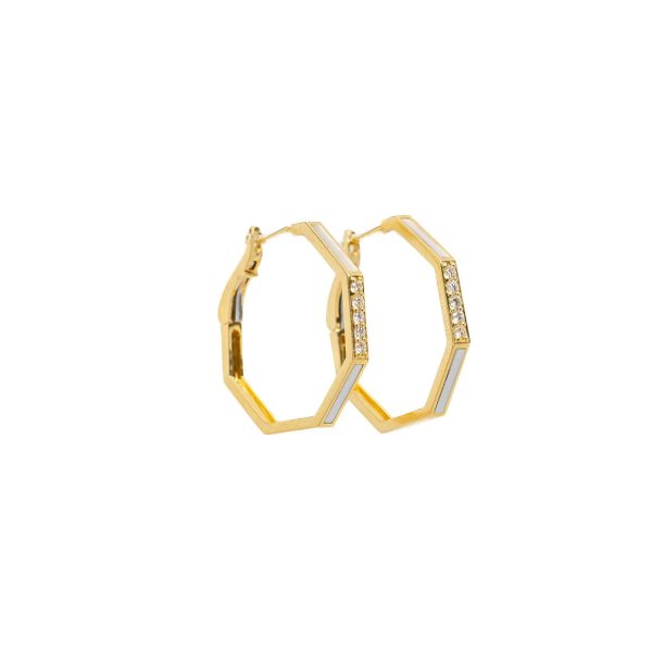 , Octagon Hoop Earrings