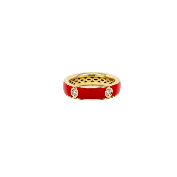 , Enamel Diamond Ring