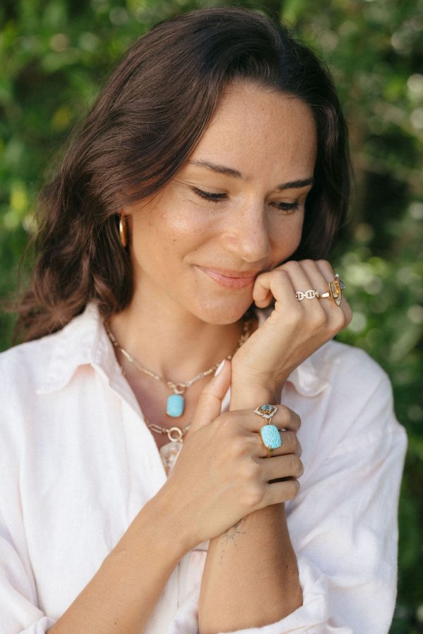 Carved Turquoise Ring - Image 2
