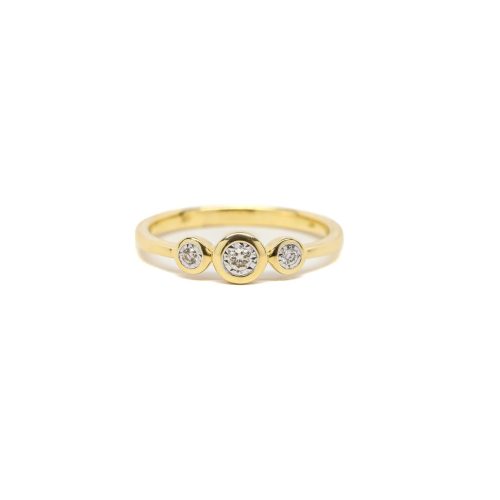 3 Stone Bezel Ring