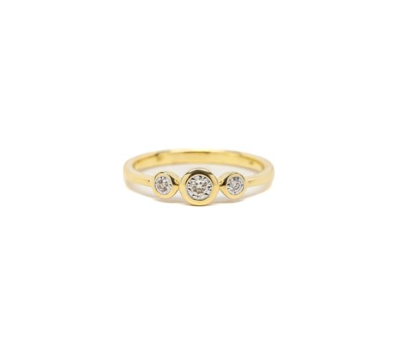 3 Stone Bezel Ring