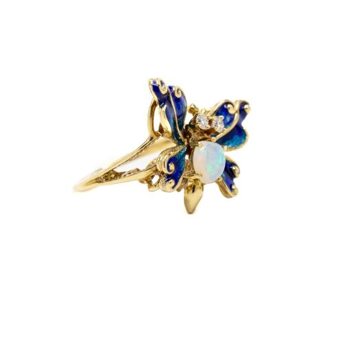 Vintage Opal Butterfly Ring
