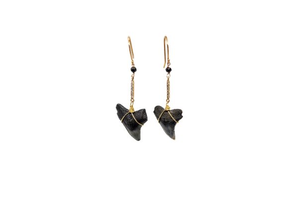 Diamond Shark Teeth Drop Earrings