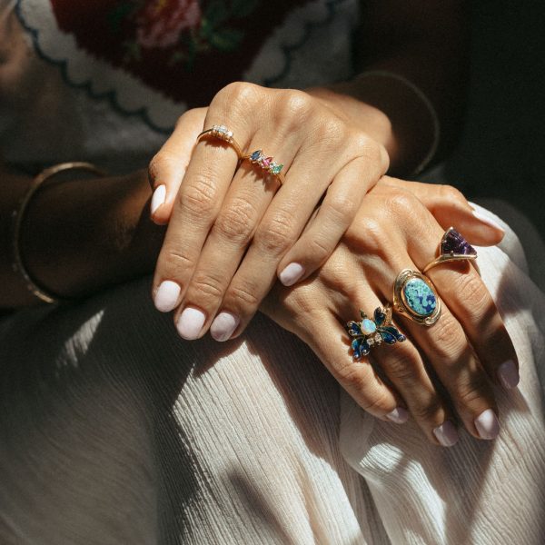 Vintage Opal Butterfly Ring - Image 2