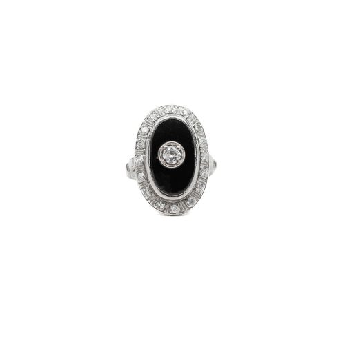 Vintage Diamond + Onyx Ring