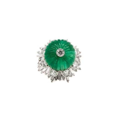 Vintage Emerald + Diamond David Webb Ring