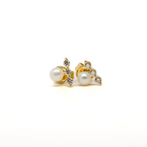 Pearl + Diamond Studs